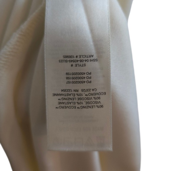 Wilfred Fortune Tie Front Midi Dress Cream‎ M ECOVERO Soft Drape Side Slits Midi - Picture 11 of 12